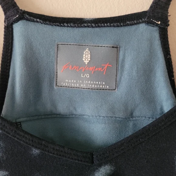 Free People Movement Hot Shot Printed Onesie Jumpsuit Winter Forest Navy Large - Picture 11 of 12